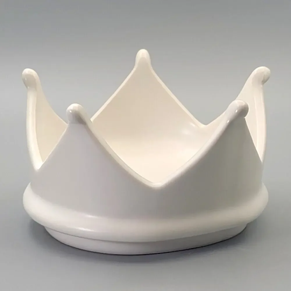 Ceramic Queen King Princess Crown Jewelry Ring Coin Holder Trinket Tray Dish